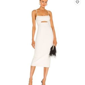 white h:ours cut out midi NWT